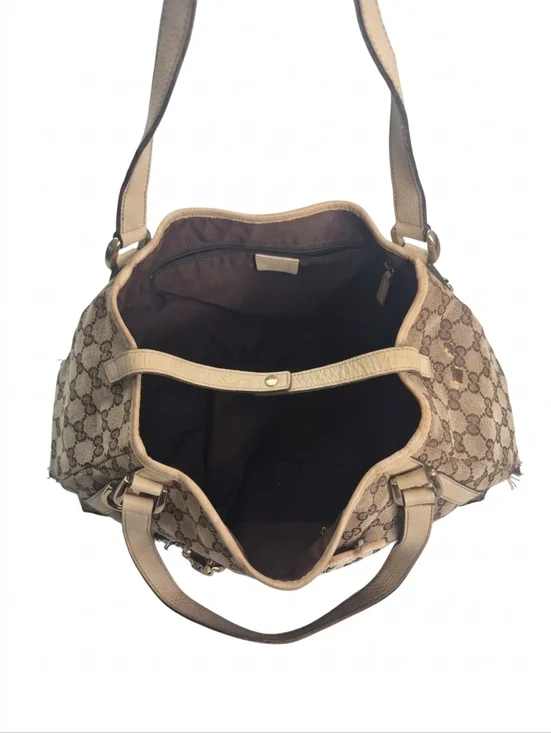 Gucci Vintage Beige GG Canvas Shoulder Bag - Picture 7 of 17